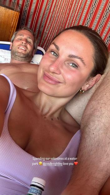 Billie and Sam Faiers on Valentine's Day at a water park.