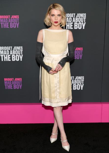 Lucy Boynton attends Peacock's "Bridget Jones: Mad About The Boy" New York screening.