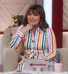Lorraine Kelly on the set of her TV show.