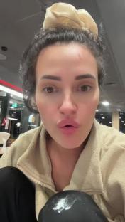 Woman speaking to camera about her daughter's tongue piercing.