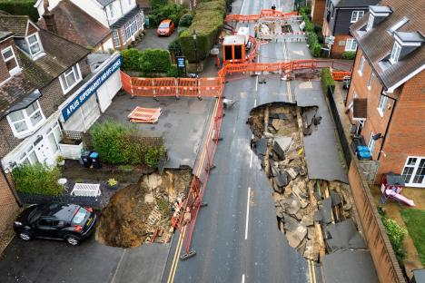 Network of abandoned Victorian tunnels discovered 26ft under giant sinkhole that opened up on ordinary-looking street