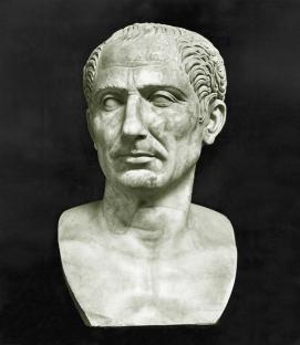 Marble bust of Julius Caesar.