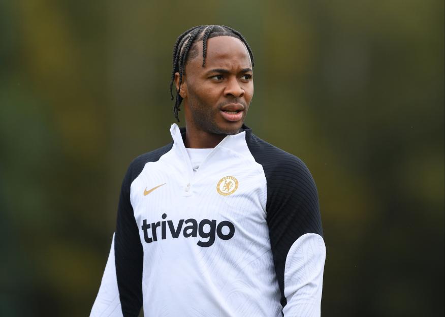 Raheem Sterling during a Chelsea FC training session.