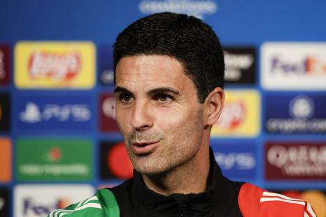 Mikel Arteta, Arsenal FC Head Coach, at a press conference.