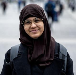 Portrait of Romi in Wembley, London.