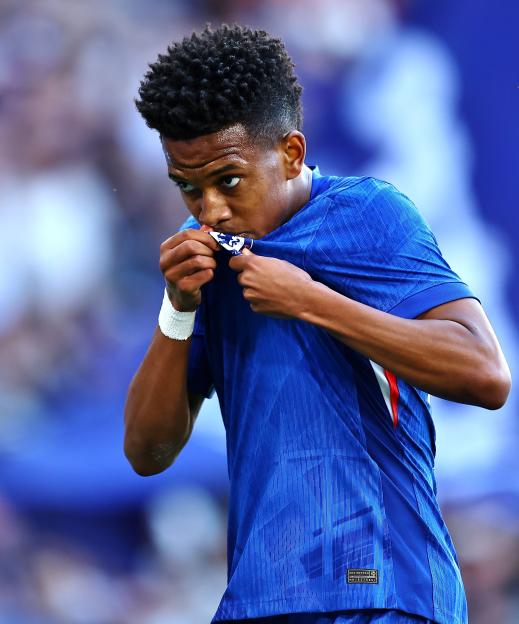 Chelsea player celebrating a goal.