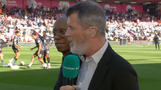 Roy Keane shakes head and gives brutal side-eye at Ian Wright’s antics live on ITV during FA Cup coverage