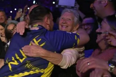 Luke Littler’s gran, 81, gets emotional on TV as she watches darts sensation, 18, live for first time ever