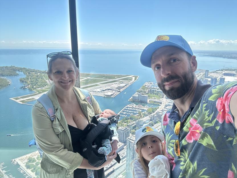 Family with newborn and young daughter in Toronto.