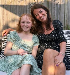 Davina McCall with a young girl.