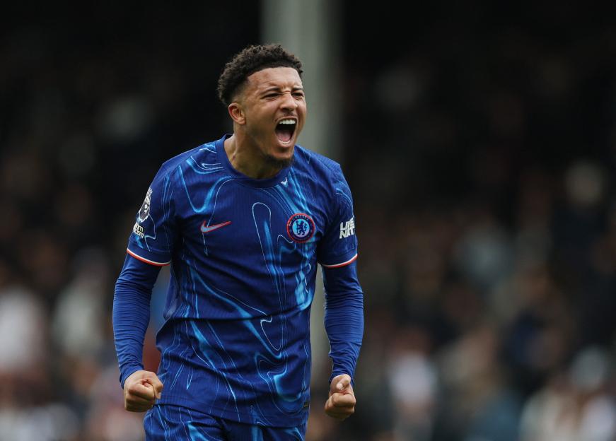 Jadon Sancho of Chelsea celebrating.