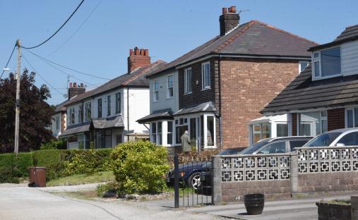 Row of houses on a residential street.