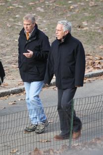 Prince Andrew and Jeffrey Epstein walking in Central Park.