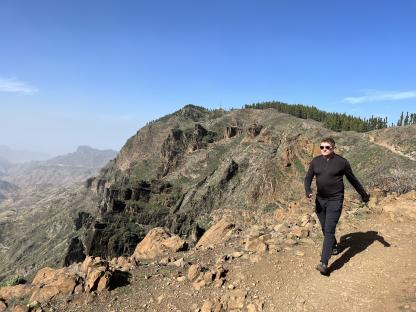 Person hiking in the Canary Islands.