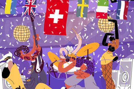 Everyone can see the dancers in this Eurovision brainteaser but only the sharpest eyes can spot the 5 hidden microphones