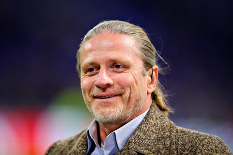 LYON, FRANCE - FEBRUARY 19: Emmanuel Petit looks on before the UEFA Champions League Round of 16 First Leg match between Olympique Lyonnais and FC Barcelona at Groupama Stadium on February 19, 2019 in Lyon, France. (Photo by Chris Brunskill/Fantasista/Getty Images)