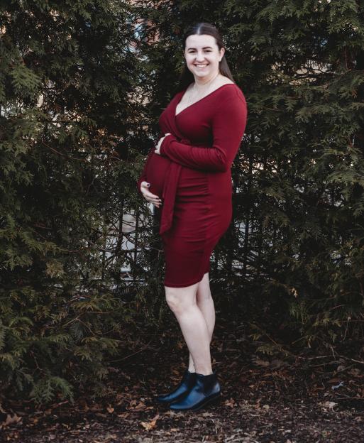 Hannah Sachs during pregnancy.