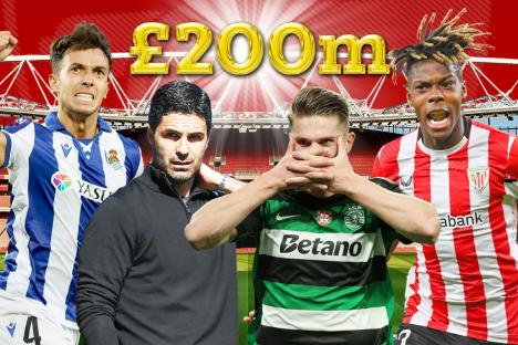Arsenal working on stunning £200m triple transfer with Viktor Gyokeres, Nico Williams and Martin Zubimendi brought in