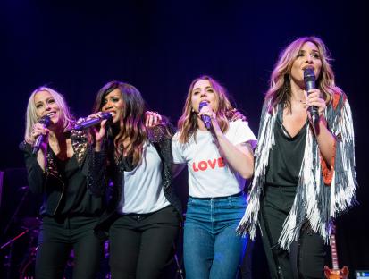 All Saints and Melanie Chisholm performing at the Henley Festival.