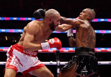 Chris Eubank Jr. and Conor Benn boxing.