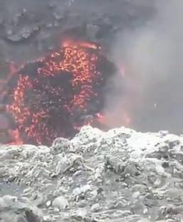 Lava flowing from Popocatépetl volcano.