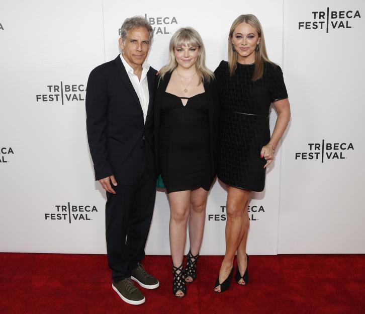 Ben Stiller, Ella Stiller, and Christine Taylor at the Tribeca Film Festival.