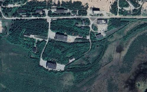 Aerial view of the Nenoksa naval testing range.