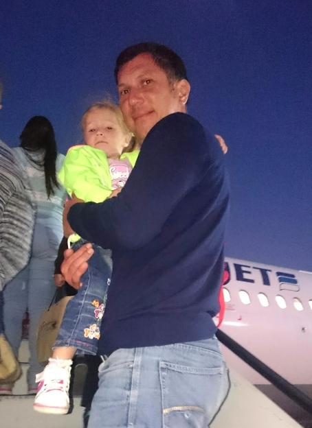 Yuri Shein and his three-year-old daughter Anastasia were photographed by Yuri’s wife Olga just as the family boarded the plane in a haunting last photo.