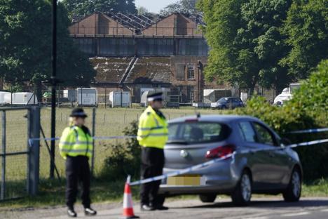Two firefighters among 3 killed in horror blaze at former RAF base as explosions heard & smoke seen for miles
