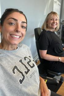 Nelly London with her mother, Yvonne, at the gym.