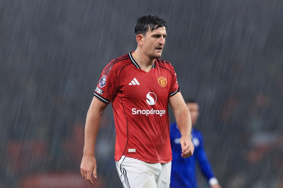 MANCHESTER, ENGLAND - SEPTEMBER 20: Harry Maguire of Manchester United during the Premier League match between Manchester United and Chelsea at Old Trafford on September 20, 2025 in Manchester, England. (Photo by Marc Atkins/Getty Images)