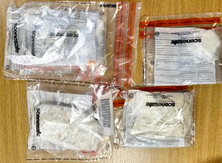 Bags of confiscated drugs.