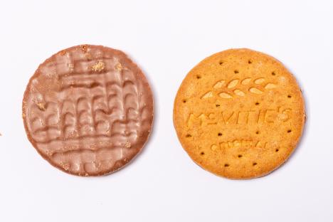 McVitie's Digestive milk chocolate and original biscuits.
