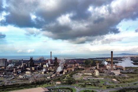 Aerial view of Tata Steel's Port Talbot steelworks.