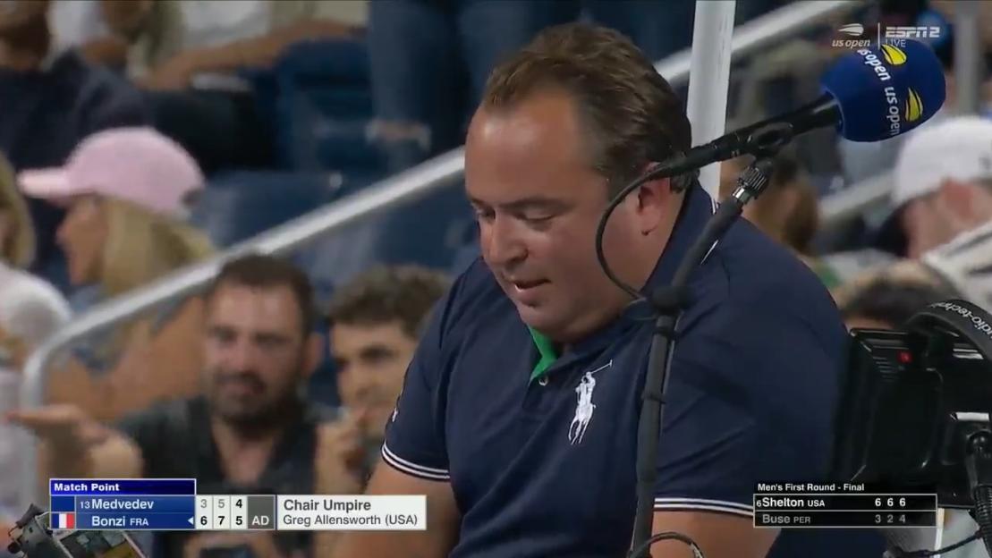 US Open chair umpire Greg Allensworth during a match.