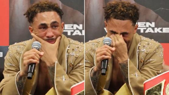 Ben Whittaker bursts into tears in press conference after beating Liam Cameron as he opens up on abuse