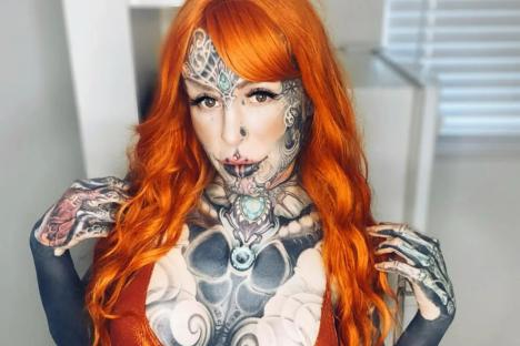 I was sick of men ignoring me so spent £156k covering my body in tattoos including my armpits & looked VERY different before