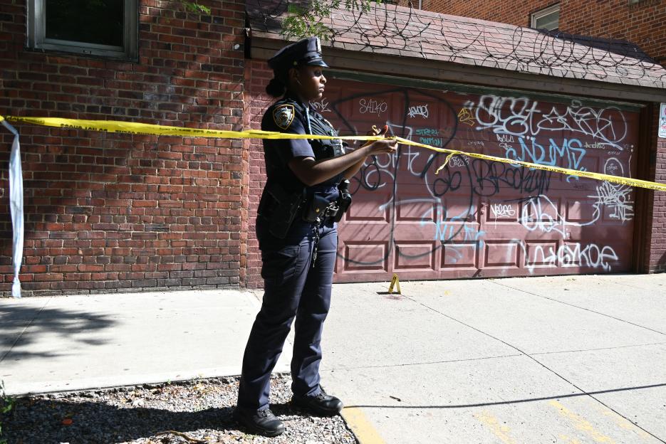 Police officer at a crime scene.