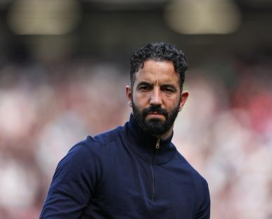 Ruben Amorim, Manchester United manager, leaving the pitch.