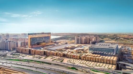 Aerial view of Iran Mall in Tehran.