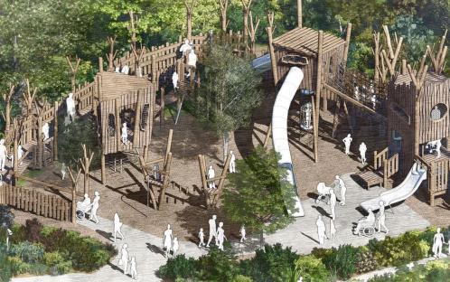 Illustration of the Diana, Princess of Wales Memorial Playground renewal.