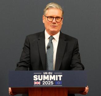 Keir Starmer speaking at a UK-EU summit.