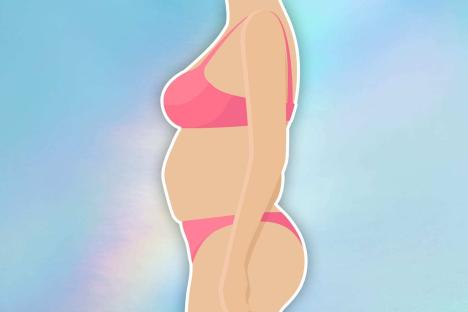 Illustration of a woman's body showing bloating.