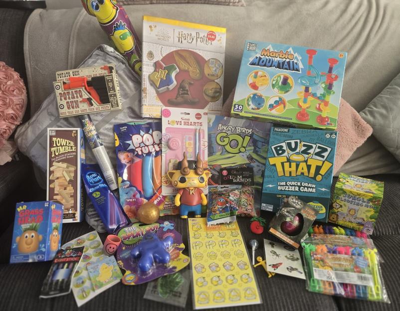 A collection of children's toys and games.