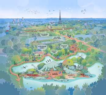 Illustration of Crystal Palace Park restoration project map.