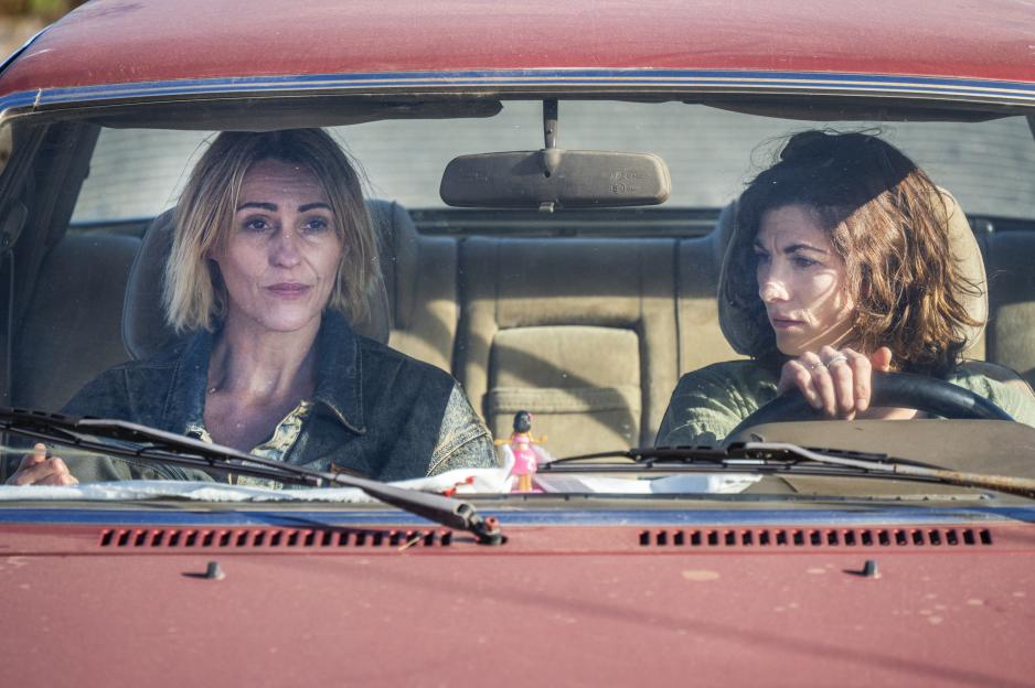 Suranne Jones as Bert and Jodie Whittaker as Sam in the TV show "Frauds."