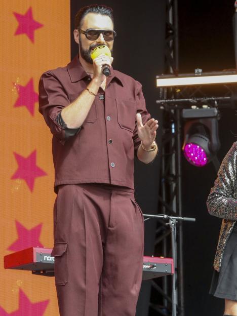 Rylan Clark hosting at the Radio 2 Weekender.