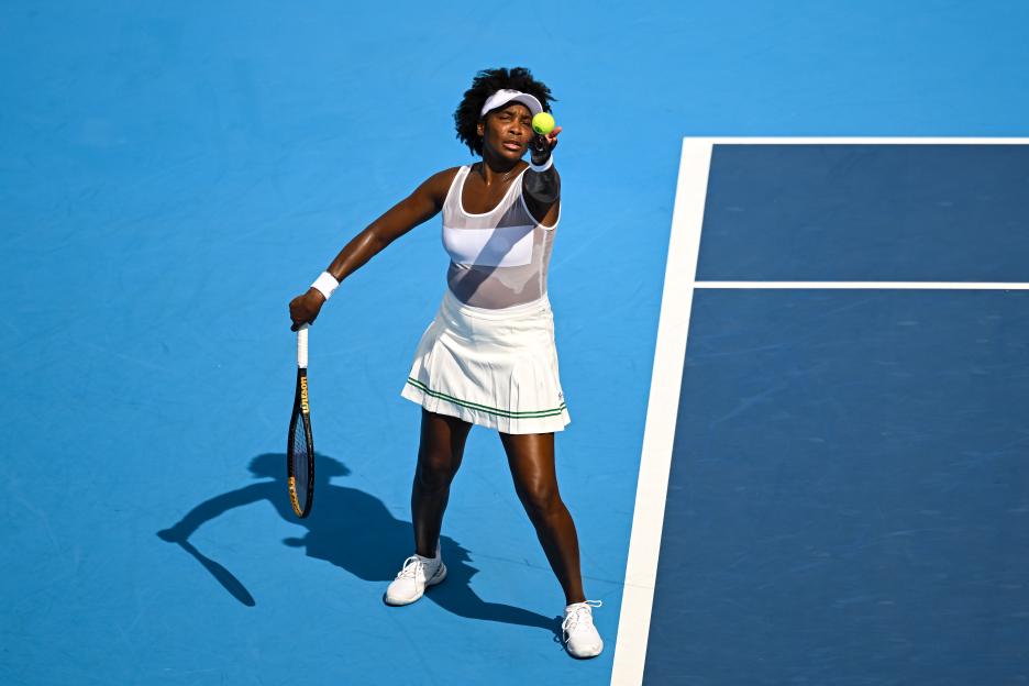 Venus Williams playing tennis.