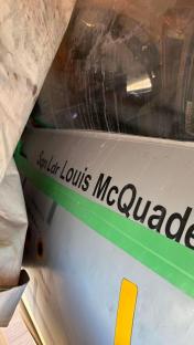 Close-up of a Hawker Hunter jet's fuselage with 