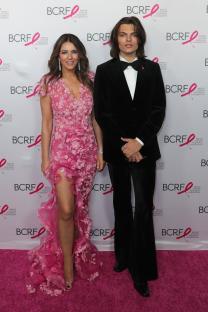 Elizabeth Hurley and her son Damian Hurley at the Breast Cancer Research Foundation's Hot Pink Party.